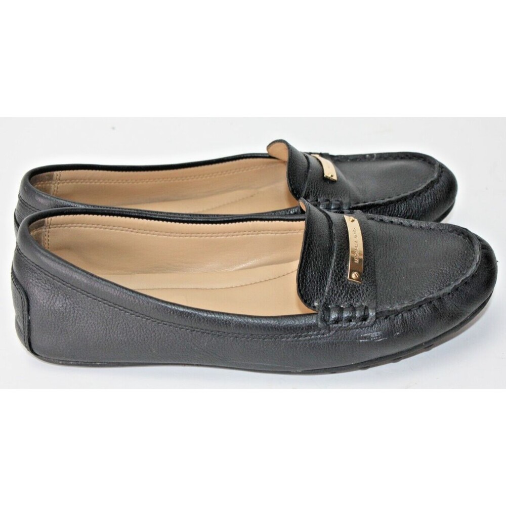 MICHAEL KORS Everett Black Pebbled Loafer Leather Slip-On Women's Shoes Sz 8.5M - Picture 5 of 10